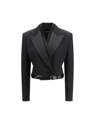 Dolce & Gabbana Veste Noire en Laine – Élégance Italienne Sensuelle