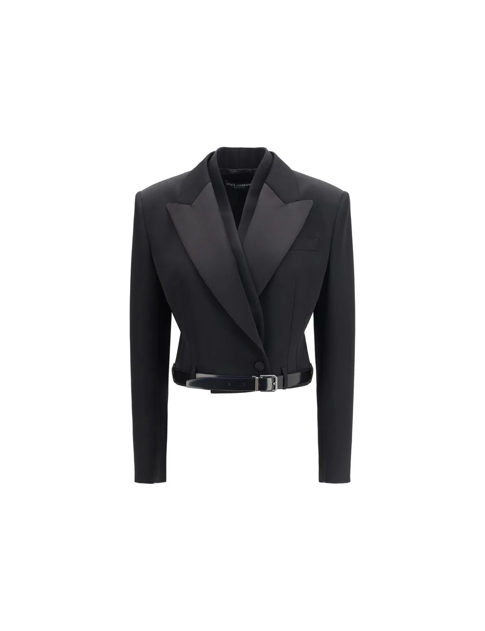 Dolce & Gabbana Veste Noire en Laine – Élégance Italienne Sensuelle