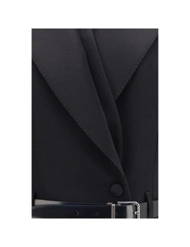 Dolce & Gabbana Veste Noire en Laine – Élégance Italienne Sensuelle