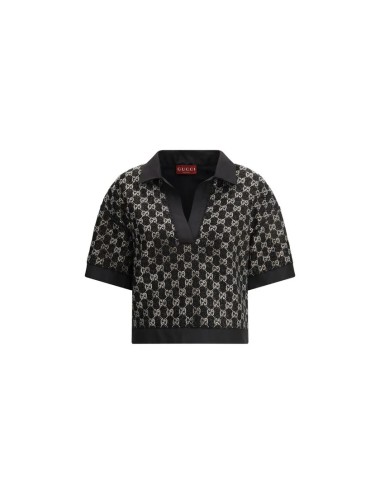 Chemise en viscose noire Gucci