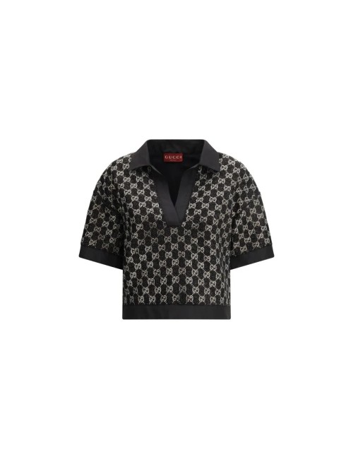 Chemise en viscose noire Gucci