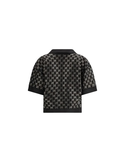 Chemise en viscose noire Gucci