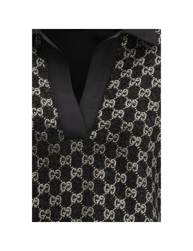 Chemise en viscose noire Gucci