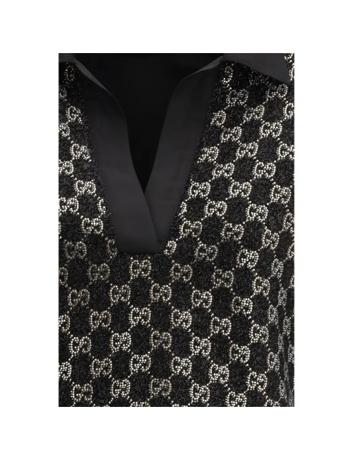 Chemise en viscose noire Gucci