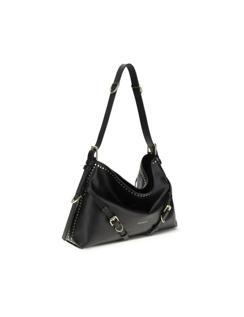 Sac Voyou Large — Cuir de Veau Brillant Noir — Givenchy