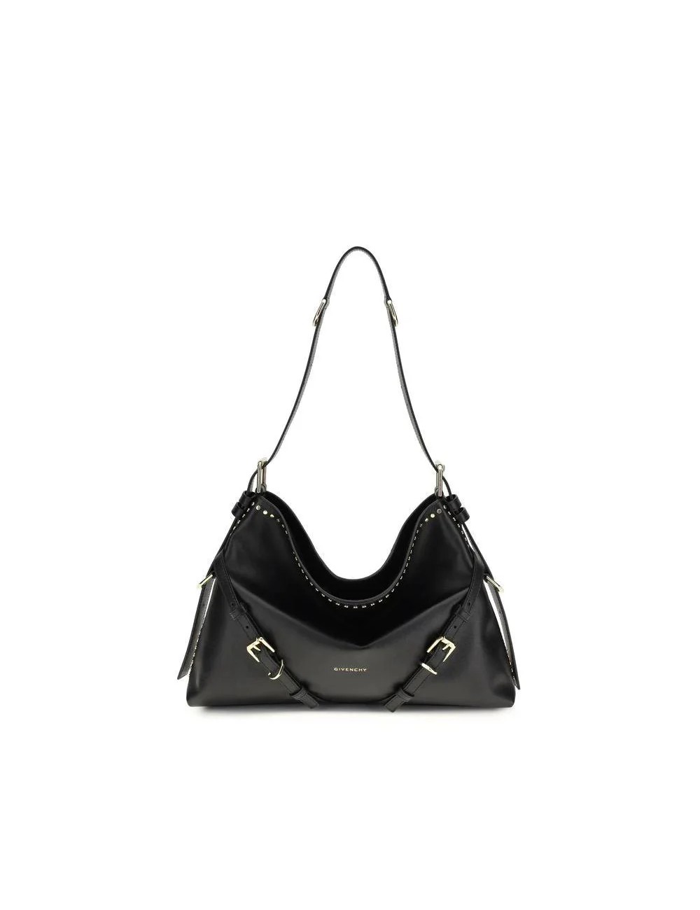 Sac Voyou Large — Cuir de Veau Brillant Noir — Givenchy
