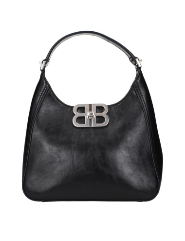 Balenciaga – Sac Hobo Cuir Noir Fermoir BB