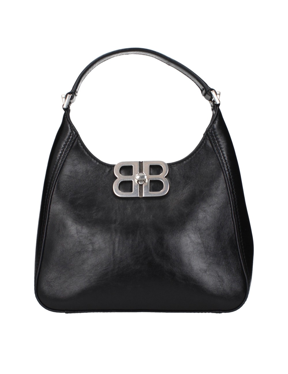 Balenciaga – Sac Hobo Cuir Noir Fermoir BB