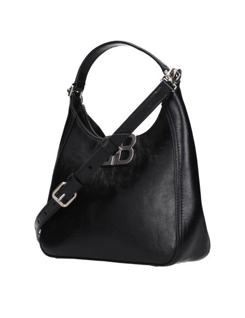 Balenciaga – Sac Hobo Cuir Noir Fermoir BB