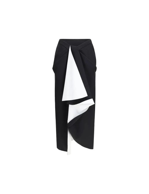 Givenchy – Jupe Midi Laine Noire Ovis Aries | Jupe Luxe Femme