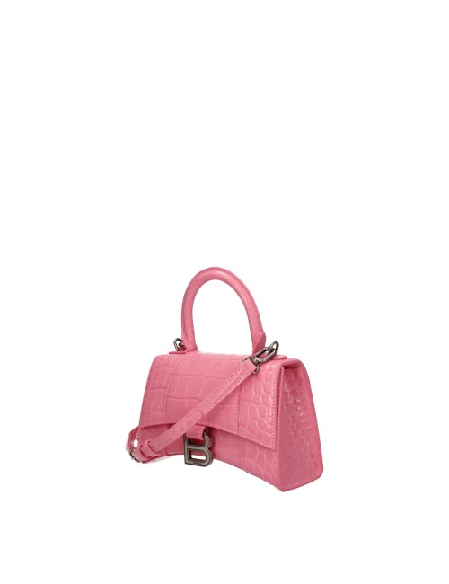 Sac Balenciaga Mini Cuir Crocodile Rose Bandoulière Luxe