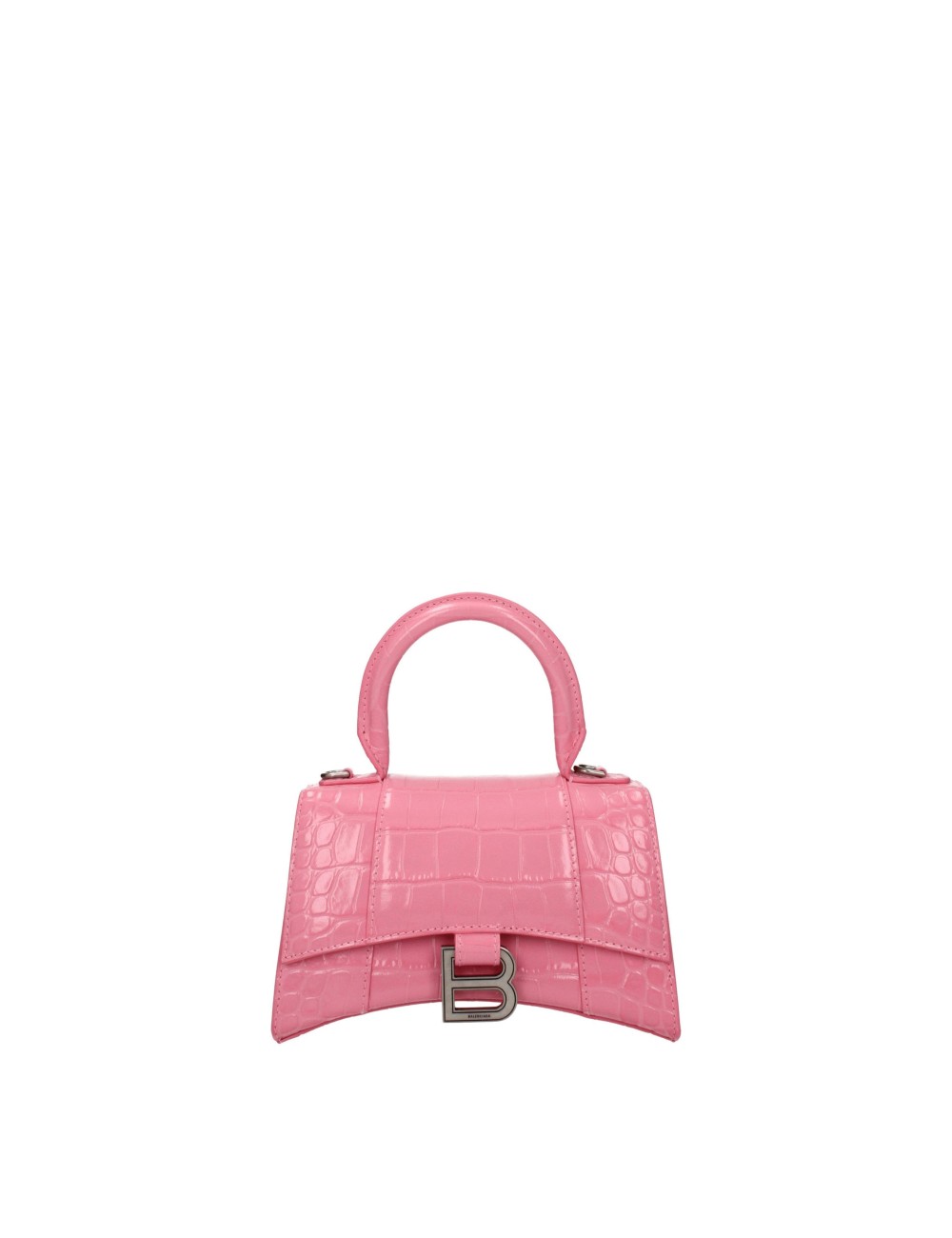 Sac Balenciaga Mini Cuir Crocodile Rose Bandoulière Luxe