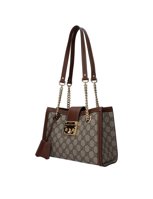 Sac Gucci Padlock beige femme en toile et cuir luxe