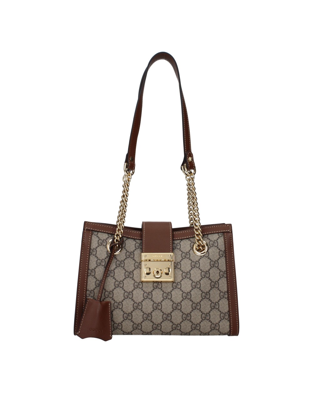 Sac Gucci Padlock beige femme en toile et cuir luxe