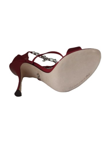 Sandales Dolce & Gabbana Keira Satin Rouge Cristaux Femme
