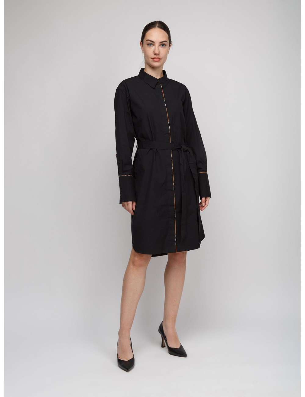 Robe Chemise Burberry Ivery Ceinturée Coton Femme Luxe