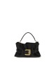 BALMAIN BLACK CALF LEATHER BOS TAURUS SHOULDER BAG