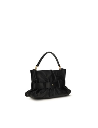 BALMAIN BLACK CALF LEATHER BOS TAURUS SHOULDER BAG