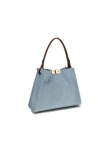 Sac FENDI cuir bleu calf leather shoulder bag luxe élégantATHER BOS TAURUS SHOULDER BAG