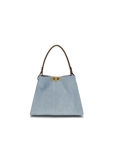 Sac FENDI cuir bleu calf leather shoulder bag luxe élégantATHER BOS TAURUS SHOULDER BAG