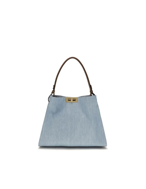 Sac FENDI cuir bleu calf leather shoulder bag luxe élégantATHER BOS TAURUS SHOULDER BAG
