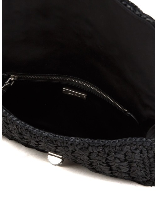 Sac Miu Miu Crystal Cloqué Noir Cuir Nappa Femme