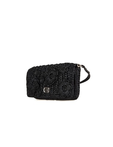 Sac Miu Miu Crystal Cloqué Noir Cuir Nappa Femme