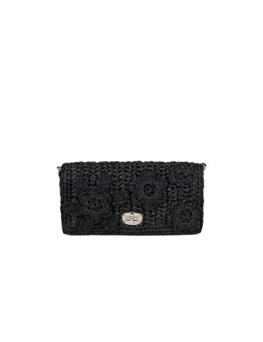 Sac Miu Miu Crystal Cloqué Noir Cuir Nappa Femme