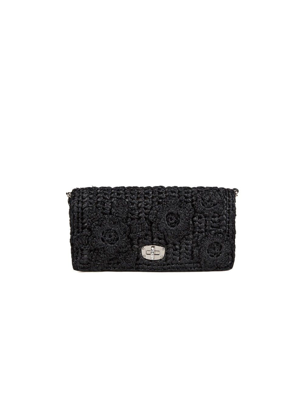 Sac Miu Miu Crystal Cloqué Noir Cuir Nappa Femme