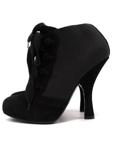 BOTTINES EXTENSIBLES EN DAIM NOIR