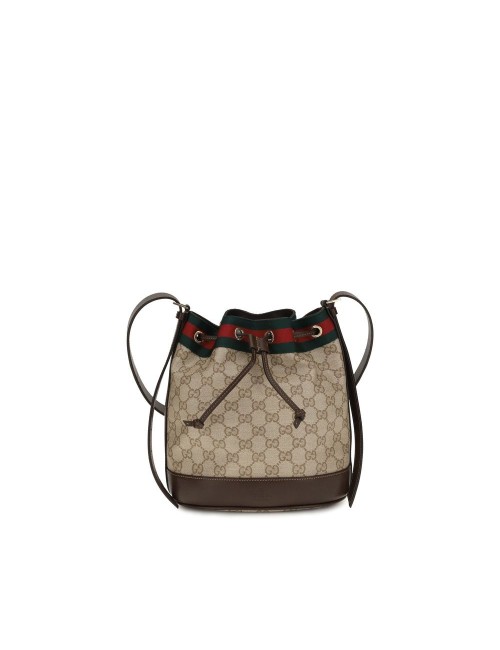 GUCCI MINI SAC SEAU WEB EN TOILE GG BEIGE