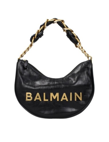 BALMAIN SOFT MOON 1945 SAC PORTÉ ÉPAULE CUIR NOIR