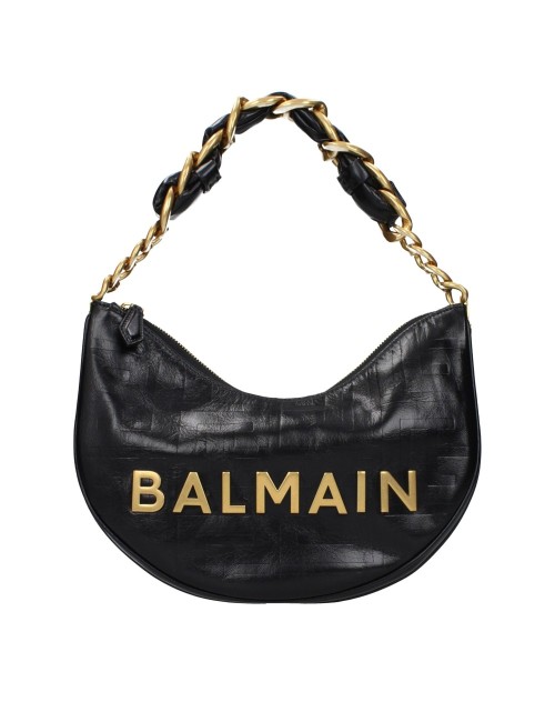 BALMAIN SOFT MOON 1945 SAC PORTÉ ÉPAULE CUIR NOIR