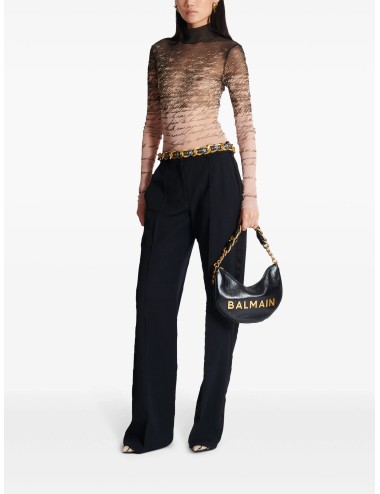 BALMAIN SOFT MOON 1945 SAC PORTÉ ÉPAULE CUIR NOIR