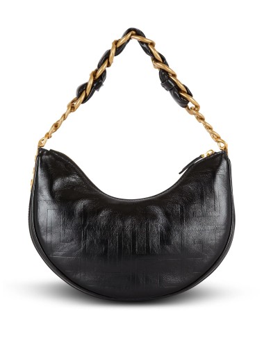 BALMAIN SOFT MOON 1945 SAC PORTÉ ÉPAULE CUIR NOIR