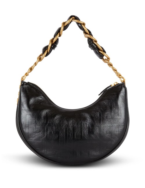 BALMAIN SOFT MOON 1945 SAC PORTÉ ÉPAULE CUIR NOIR
