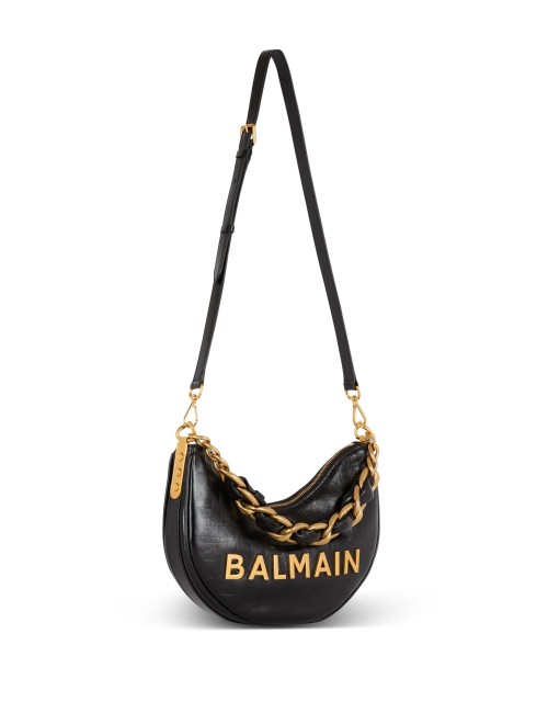 BALMAIN SOFT MOON 1945 SAC PORTÉ ÉPAULE CUIR NOIR