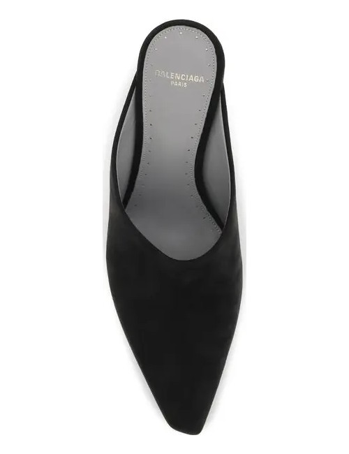 Escarpins Balenciaga Duchesse 90 en Daim Noir Made in Italy
