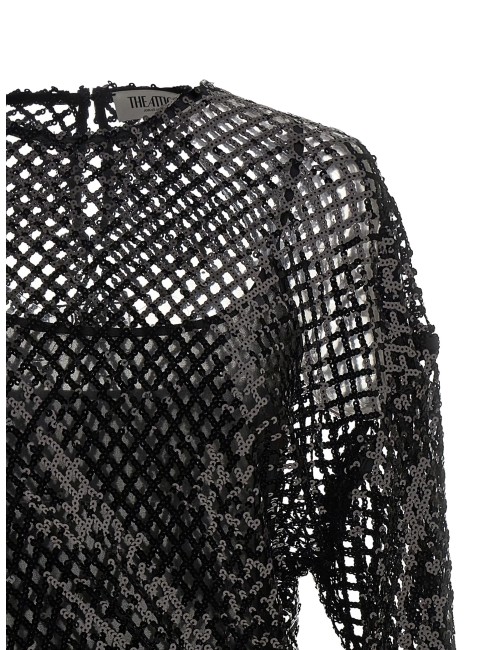 Robe Courte The Attico à Sequins Noire