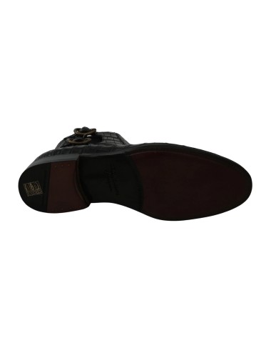 Chaussures Derby en cuir de crocodile noir Dolce & Gabbana