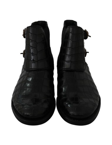 Derbies Bottes Crocodile Noir Dolce Gabbana Homme – Cuir Luxe Italien