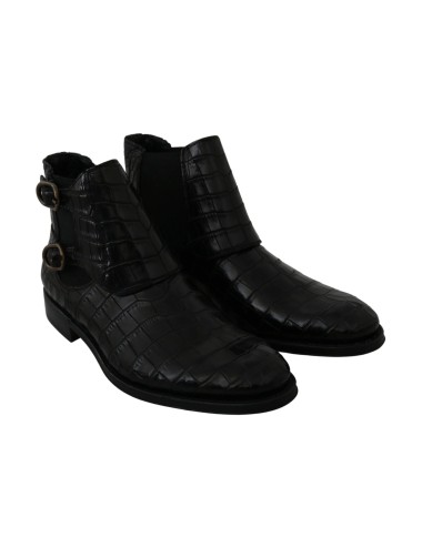 Derbies Bottes Crocodile Noir Dolce Gabbana Homme – Cuir Luxe Italien