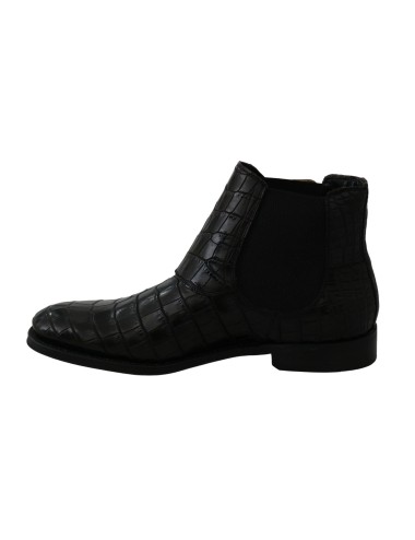Derbies Bottes Crocodile Noir Dolce Gabbana Homme – Cuir Luxe Italien
