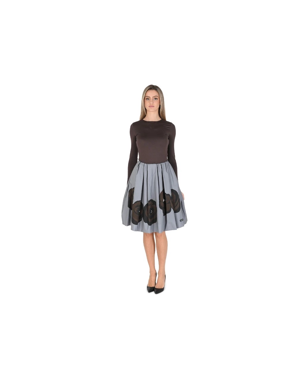 Jupe Imprimée Roses Miu Miu – Coton Luxe Italien Volants