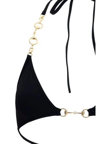 Bikini Gucci Femme Horsebit – Stretch Jersey Noir Luxe Haute Couture
