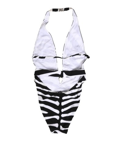 Maillot Dolce & Gabbana Femme – Zèbre Noir Blanc Deep V-Neck