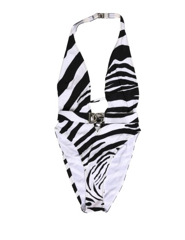 Maillot Dolce & Gabbana Femme – Zèbre Noir Blanc Deep V-Neck
