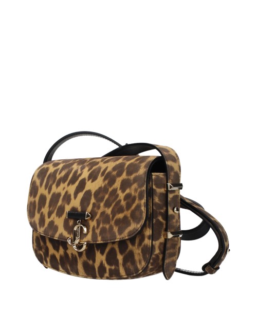 JIMMY CHOO SAC À BANDOULIÈRE CUIR DAIM MARRON