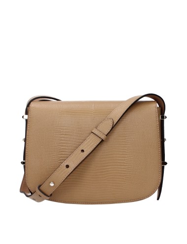 JIMMY CHOO SAC BANDOULIÈRE CUIR MARRON / BISCUIT