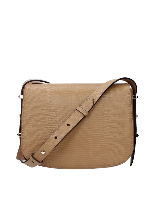 JIMMY CHOO SAC BANDOULIÈRE CUIR MARRON / BISCUIT